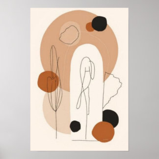 Aardse Boog Abstract | Minimalistische Organische Poster