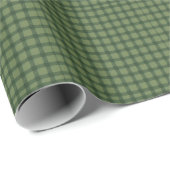 Aardse bosgroene en olijfgroene micro-karo-raster cadeaupapier (Rol Hoek)