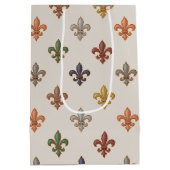 Aardse boslandschappen Fleur-de-lis ontwerp Licht Medium Cadeauzakje (Achterkant)