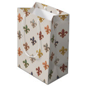 Aardse boslandschappen Fleur-de-lis ontwerp Licht Medium Cadeauzakje (Achterkant Gekanteld)