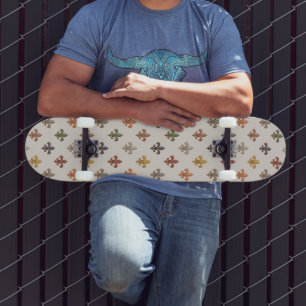 Aardse boslandschappen Fleur-de-lis ontwerp Licht Persoonlijk Skateboard