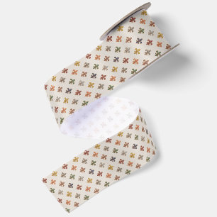 Aardse boslandschappen Fleur-de-lis ontwerp Licht Satijnen Lint