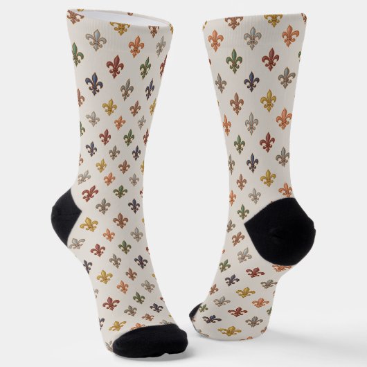 Aardse boslandschappen Fleur-de-lis ontwerp Licht Sokken (Gebogen)