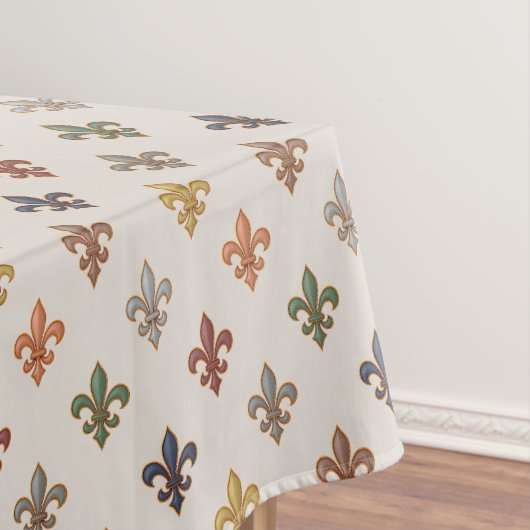 Aardse boslandschappen Fleur-de-lis ontwerp Licht Tafelkleed (Voorbeeld)