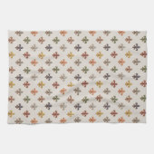 Aardse boslandschappen Fleur-de-lis ontwerp Licht Theedoek (Horizontaal)