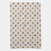 Aardse boslandschappen Fleur-de-lis ontwerp Licht Theedoek (Verticaal)