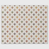 Aardse bossen Fleur-de-lis ontwerp licht Cadeaupapier (Vlak)