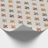 Aardse bossen Fleur-de-lis ontwerp licht Cadeaupapier (Hoek)