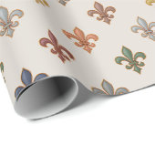 Aardse bossen Fleur-de-lis ontwerp licht Cadeaupapier (Rol Hoek)