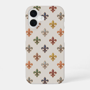 Aardse bossen Fleur-de-lis ontwerp licht iPhone 16 Hoesje
