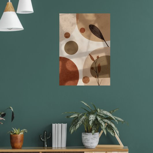 Aardse Botanische Abstracte Kunstposter | Organisc Poster (Woonkamer 1)