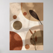 Aardse Botanische Abstracte Kunstposter | Organisc Poster (Voorkant)