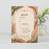 Aardse Botanische Boog Uitnodiging RSVP Kaart (Staand voorkant)