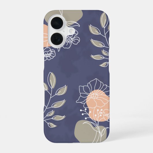 'Aardse botanische lijnkunst' iPhone 16 Hoesje (Achterkant)