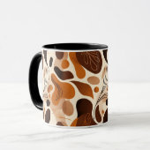 Aardse Botanische Mix Mok – Modern Abstract Ontwer (Voorkant links)