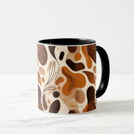 Aardse Botanische Mix Mok – Modern Abstract Ontwer
