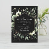 Aardse Botanische Romance Sage Green Wedding Save The Date (Staand voorkant)