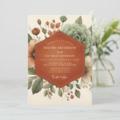 Aardse botanische sage bruiloft kaart (Staand voorkant)