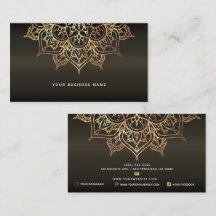 Aardse Bruin & Goud Mandala Holistische Spa Bedrij