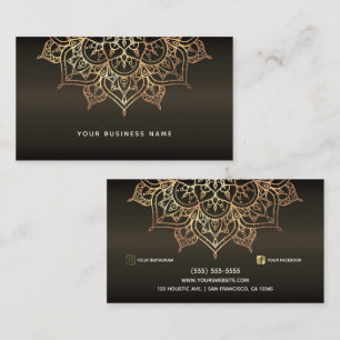 Aardse Bruin & Gouden Mandala Holistische Spa Bedr Visitekaartje
