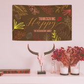 Aardse bruine herfstloof Thanksgiving-feest Spandoek