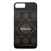 Aardse Bruine Rustieke Mandala Monogram Case-Mate iPhone Case (Achterkant)