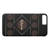 Aardse Bruine Rustieke Mandala Monogram Case-Mate iPhone Case (Achterkant (Horizontaal))