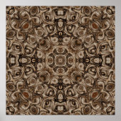 Aardse Bruine Wervelende Mandala met Houtnerfeffec Poster (Voorkant)