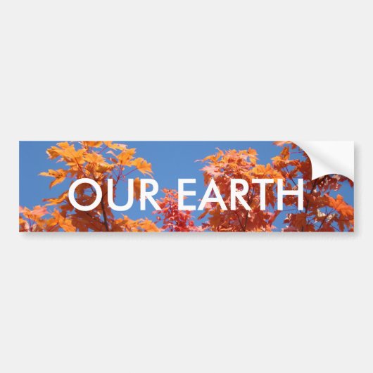 AARDSE bumpersticker Blauwe Lucht Herfst Bomen (Voorkant)