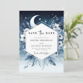Aardse Chic Maanverlichte bruiloft Save The Date (Staand voorkant)