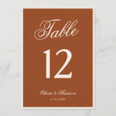Aardse Chic Terracotta Huwelijk Tafelnummer (Voorkant)