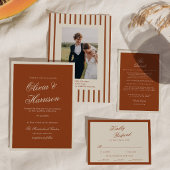 Aardse Chic Terracotta Huwelijk Tafelnummer