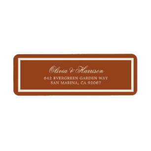 Aardse Chic Terracotta Huwelijksadreslabel Etiket