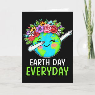 Aardse Dag Elke Dag Dabbing Aarde Bloem Schattig A Kaart