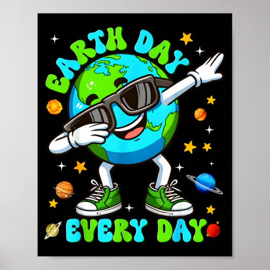 Aardse dag elke dag dabbing planeet milieu mannen poster (Voorkant)