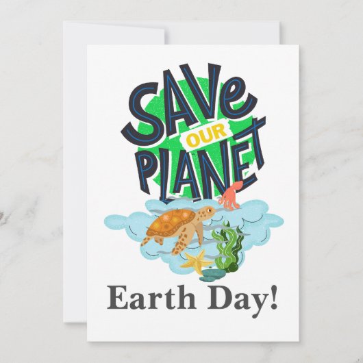 Aardse dag elke dag, ga groen, red onze planeet (Voorkant)