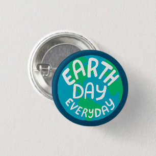 AARDSE DAG ELKE DAG Handlettered Planeet Ronde Button 3,2 Cm