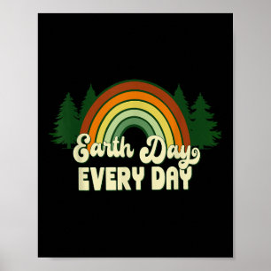 Aardse Dag Elke Dag Regenboog Pijnbomen Poster