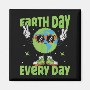 Aardse dag elke dag schattige planeet vrede teken magneet