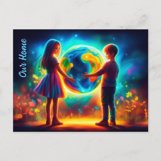 Aardse dag kinderen Wereld milieu natuur Briefkaart (Voorkant)