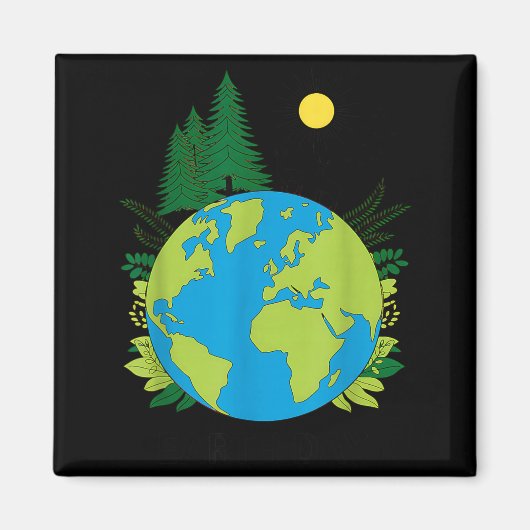 Aardse dag planeet natuur groene planeet aarde red magneet (Voorkant)