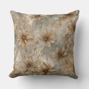 Aardse decoratieve bloem kussen
