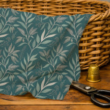 Aardse Diep Teal-Groene Botanische Bladpatroon