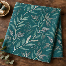 Aardse Diep Teal-Groene Botanische Bladpatroon