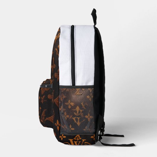 "Aardse elegantie bruin designer Tas" Bedrukte Rugzak (Rechts)