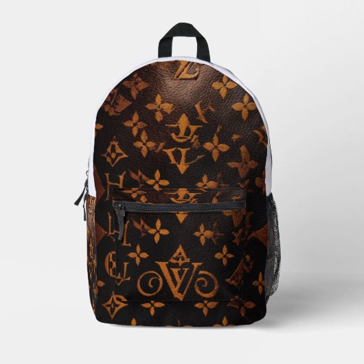 "Aardse elegantie bruin designer Tas" Bedrukte Rugzak (Voorkant)