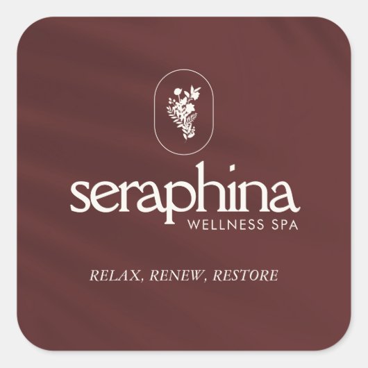 Aardse elegantie Logo Beauty, Boutique, Spa Maroon Vierkante Sticker (Voorkant)
