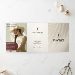 Aardse elegantie Logo Beauty, Spa Ivoor Brochure Drieluik Kaart
