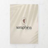 Aardse elegantie Logo Beauty, Spa Ivoor Brochure Drieluik Kaart (Cover)