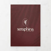 Aardse elegantie Logo Beauty, Spa Maroon Brochure Drieluik Kaart (Cover)